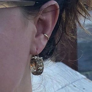 VINTAGE 14K Hoop Drop Earrings